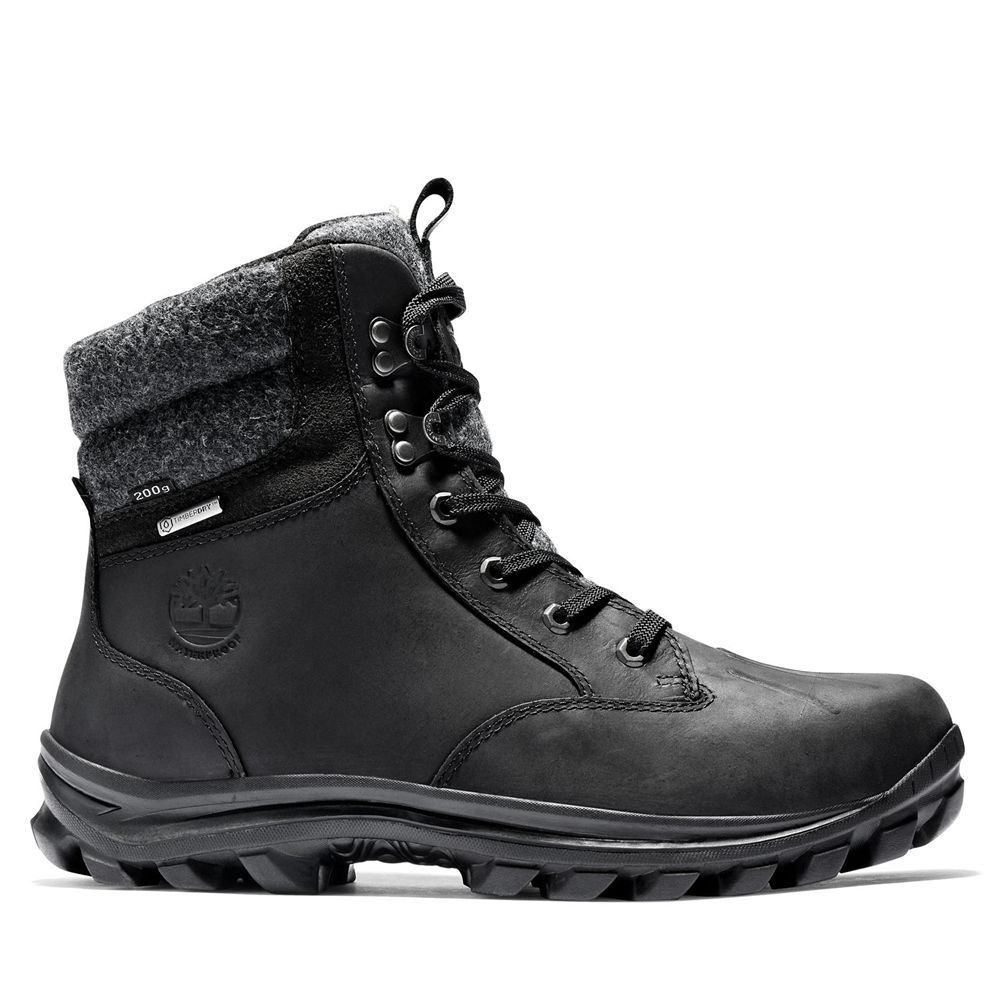 Bocanci De Zapada Timberland Barbati Negrii - Chillberg Mid Waterproof - Romania - JHCXRL048